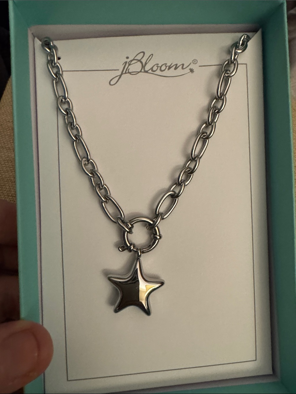 bloom Silver Star Charm Stainless Steel Chain Pendant Necklace Fashion Jewelry